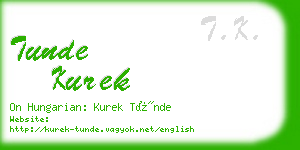 tunde kurek business card